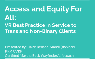 Access and Equity for All: VR best Practice in Service to Trans and Non-Binary Clients